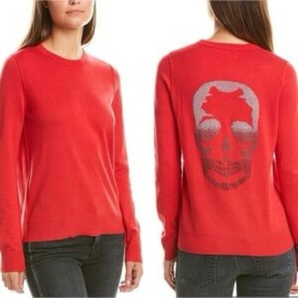 New! Zadig & Voltaire Miss Skull Degrade Studs Sweater - Picture 2 of 6